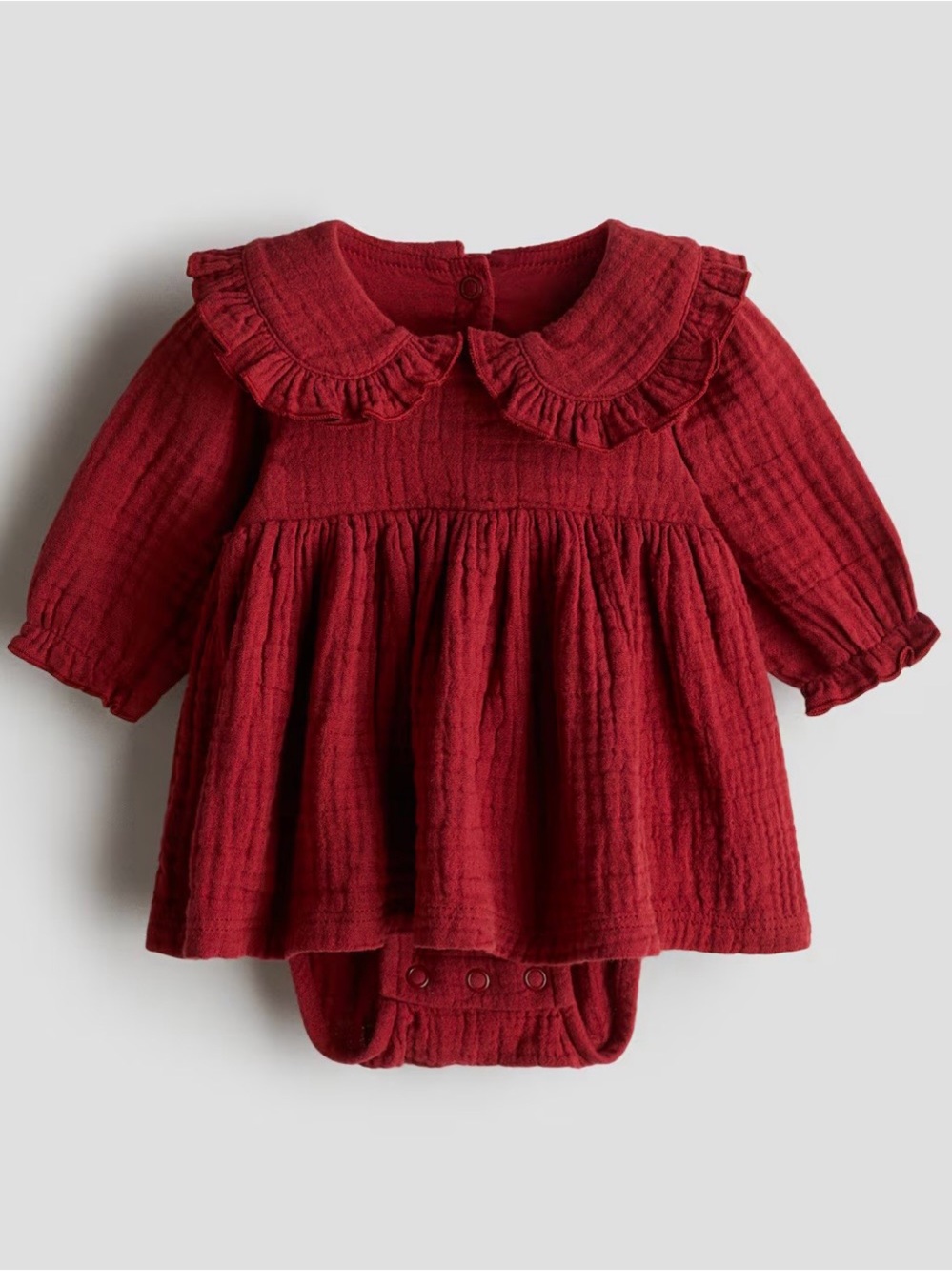 NWT H&M COTTON MUSLIN BODYSUIT DRESS HOLIDAY